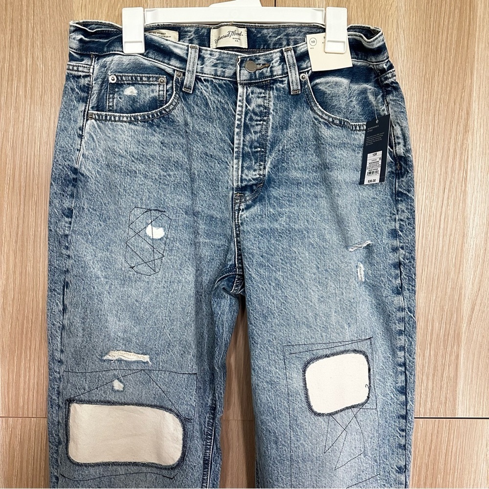 Universal Thread Patchwork Mid Rise Jeans Size 10 Regular - Picture 4 of 14